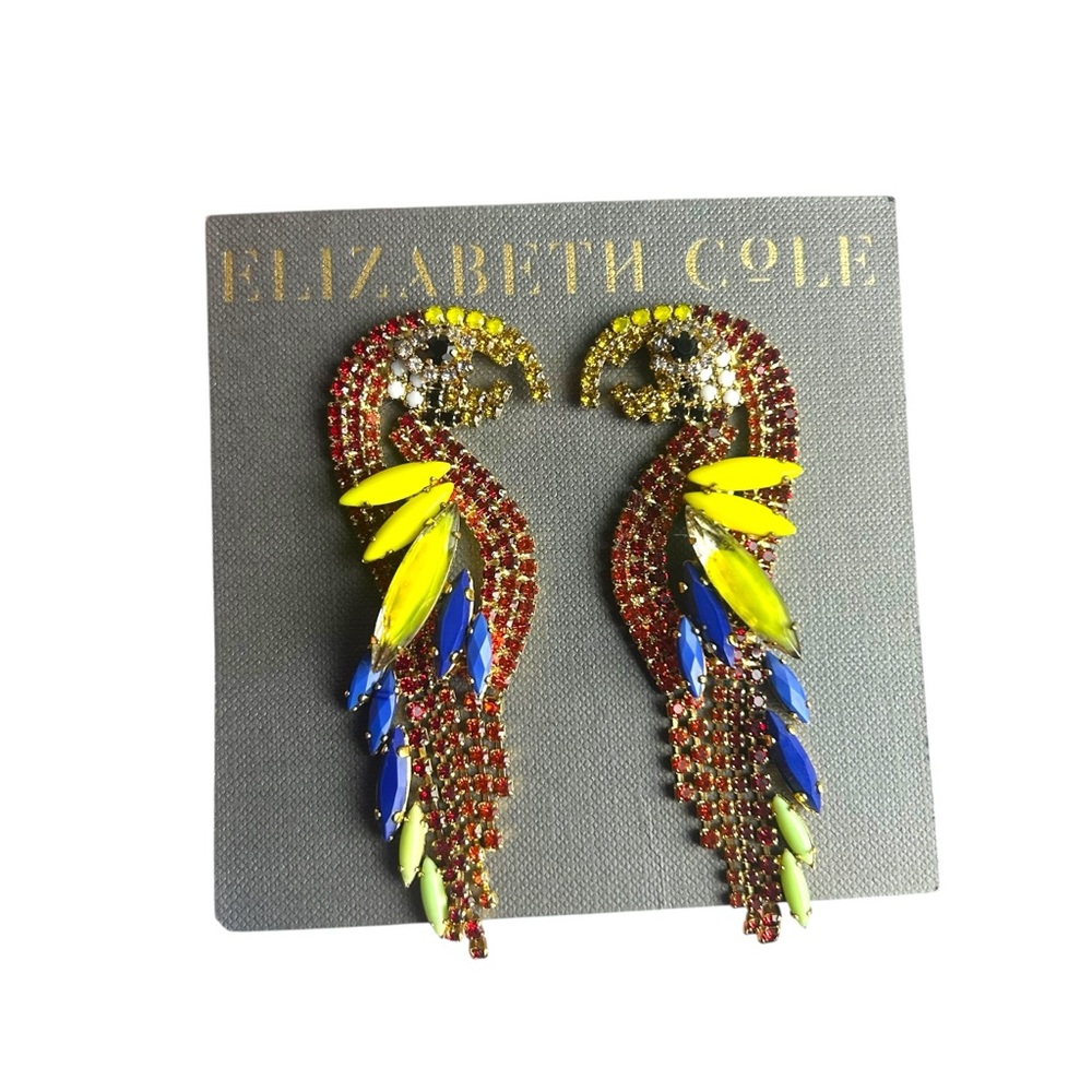 🦜 ELIZABETH COLE “Parrot” Statement Earrings  🦜